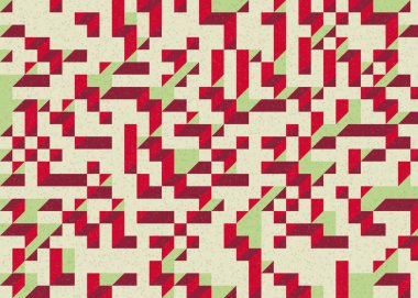 Edward Zajecs 2. Cubo 'nun 1971' deki uygulaması. Esasen 8 taştan oluşan bir Truchet fayans seti ve yerleştirme sanatı illüstrasyonu için kurallar.