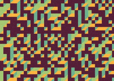 Edward Zajecs 2. Cubo 'nun 1971' deki uygulaması. Esasen 8 taştan oluşan bir Truchet fayans seti ve yerleştirme sanatı illüstrasyonu için kurallar 