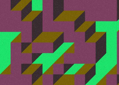 Edward Zajecs 2. Cubo 'nun 1971' deki uygulaması. Esasen 8 taştan oluşan bir Truchet fayans seti ve yerleştirme sanatı illüstrasyonu için kurallar 