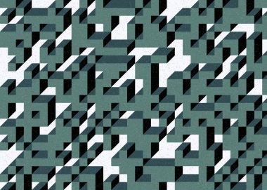 Edward Zajecs 2. Cubo 'nun 1971' deki uygulaması. Esasen 8 taştan oluşan bir Truchet fayans seti ve yerleştirme sanatı illüstrasyonu için kurallar 