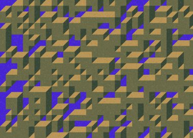 Edward Zajecs 2. Cubo 'nun 1971' deki uygulaması. Esasen 8 taştan oluşan bir Truchet fayans seti ve yerleştirme sanatı illüstrasyonu için kurallar 