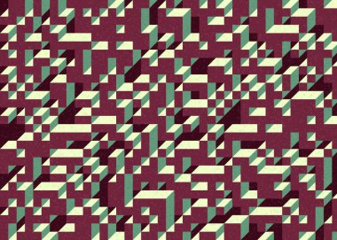 Edward Zajecs 2. Cubo 'nun 1971' deki uygulaması. Esasen 8 taştan oluşan bir Truchet fayans seti ve yerleştirme sanatı illüstrasyonu için kurallar 