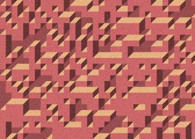 Edward Zajecs 2. Cubo 'nun 1971' deki uygulaması. Esasen 8 taştan oluşan bir Truchet fayans seti ve yerleştirme sanatı illüstrasyonu için kurallar 