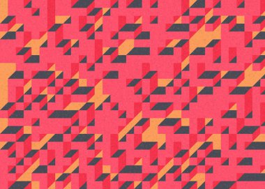 Edward Zajecs 2. Cubo 'nun 1971' deki uygulaması. Esasen 8 taştan oluşan bir Truchet fayans seti ve yerleştirme sanatı illüstrasyonu için kurallar 