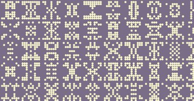 Soyut Renk Yarım Tonlama Noktaları üretken sanat arkaplanı çizimi