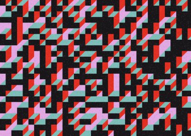 Edward Zajecs 2. Cubo 'nun 1971' deki uygulaması. Esasen 8 taştan oluşan bir Truchet fayans seti ve yerleştirme sanatı illüstrasyonu için kurallar 