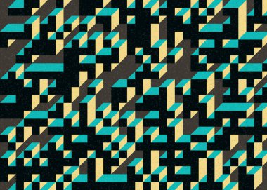 Edward Zajecs 2. Cubo 'nun 1971' deki uygulaması. Esasen 8 taştan oluşan bir Truchet fayans seti ve yerleştirme sanatı illüstrasyonu için kurallar 