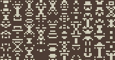 Soyut Renk Yarım Tonlama Noktaları üretken sanat arkaplanı çizimi