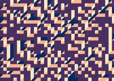 Edward Zajecs 2. Cubo 'nun 1971' deki uygulaması. Esasen 8 taştan oluşan bir Truchet fayans seti ve yerleştirme sanatı illüstrasyonu için kurallar 