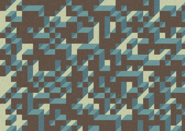 Edward Zajecs 2. Cubo 'nun 1971' deki uygulaması. Esasen 8 taştan oluşan bir Truchet fayans seti ve yerleştirme sanatı illüstrasyonu için kurallar 