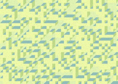 Edward Zajecs 2. Cubo 'nun 1971' deki uygulaması. Esasen 8 taştan oluşan bir Truchet fayans seti ve yerleştirme sanatı illüstrasyonu için kurallar 