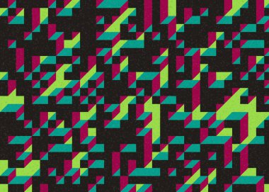 Edward Zajecs 2. Cubo 'nun 1971' deki uygulaması. Esasen 8 taştan oluşan bir Truchet fayans seti ve yerleştirme sanatı illüstrasyonu için kurallar 