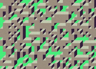 Edward Zajecs 2. Cubo 'nun 1971' deki uygulaması. Esasen 8 taştan oluşan bir Truchet fayans seti ve yerleştirme sanatı illüstrasyonu için kurallar 