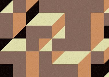 Edward Zajecs 2. Cubo 'nun 1971' deki uygulaması. Esasen 8 taştan oluşan bir Truchet fayans seti ve yerleştirme sanatı illüstrasyonu için kurallar 