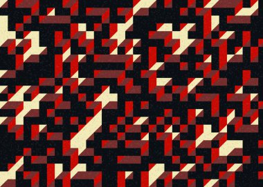 Edward Zajecs 2. Cubo 'nun 1971' deki uygulaması. Esasen 8 taştan oluşan bir Truchet fayans seti ve yerleştirme sanatı illüstrasyonu için kurallar 