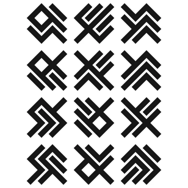 Asemic Glyph Writing Hieroglyph Imitation Abstract Illustration — Stockvektor