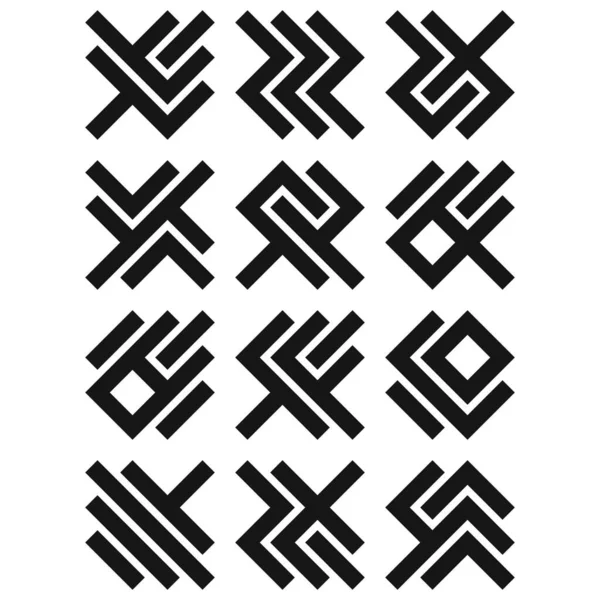Asemic Glyph Writing Hieroglyph Imitation Abstract Illustration — Stockový vektor