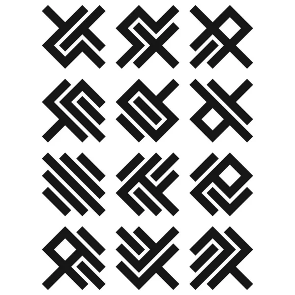 Asemic Glyph Writing Hieroglyph Imitation Abstract Illustration — Stockvector