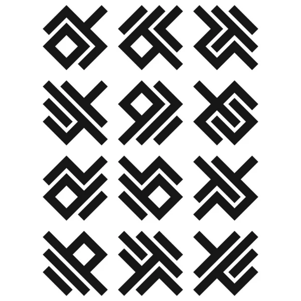 Asemic Glyph Writing Hieroglyph Imitation Abstract Illustration — Stockvector