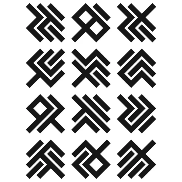 Asemic Glyph Writing Hieroglyph Imitation Abstract Illustration — Vetor de Stock