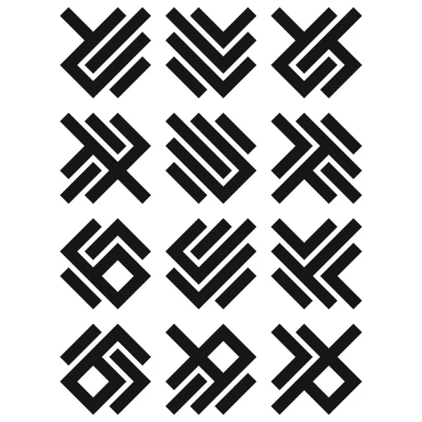 Asemic Glyph Writing Hieroglyph Imitation Abstract Illustration — Vettoriale Stock