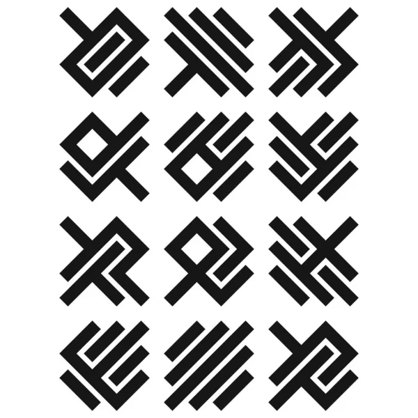 Asemic Glyph Writing Hieroglyph Imitation Abstract Illustration — Stock Vector