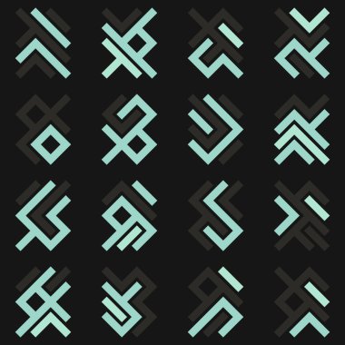 Asemic Glyph writing hieroglyph imitation abstract illustration