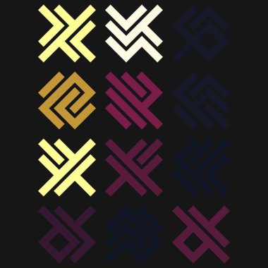 Asemic Glyph writing hieroglyph imitation abstract illustration