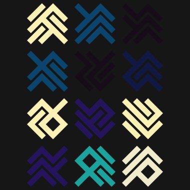 Asemic Glyph writing hieroglyph imitation abstract illustration