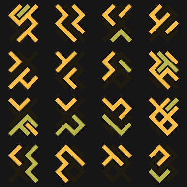 Asemic Glyph writing hieroglyph imitation abstract illustration