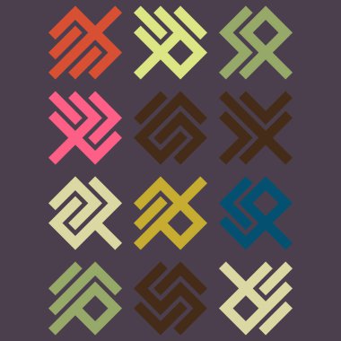 Asemic Glyph writing hieroglyph imitation abstract illustration