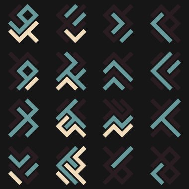 Asemic Glyph writing hieroglyph imitation abstract illustration