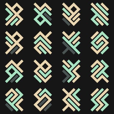 Asemic Glyph writing hieroglyph imitation abstract illustration