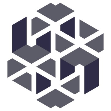  Altıgen Üçgen Paketli 3 boyutlu illüzyon soyut illüstrasyon