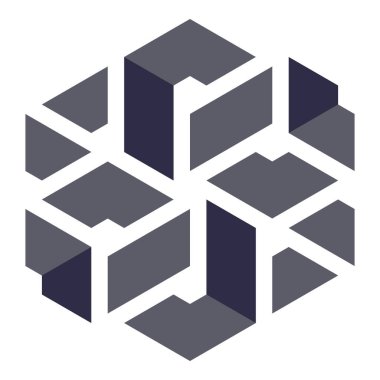  Altıgen Üçgen Paketli 3 boyutlu illüzyon soyut illüstrasyon