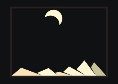 Geometrik Dağlar siluet manzara resmi