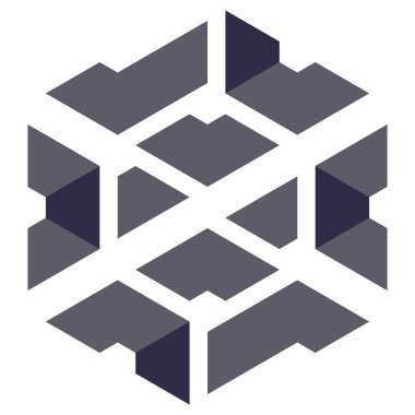  Altıgen Üçgen Paketli 3 boyutlu illüzyon soyut illüstrasyon