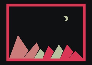 Geometrik Dağlar siluet manzara resmi