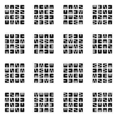 Asemic Glyph writing hieroglyph imitation abstract illustration