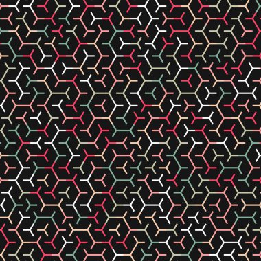  Altıgen Labirent deseni soyut illüstrasyon