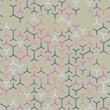  Altıgen Labirent deseni soyut illüstrasyon