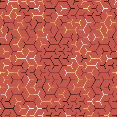  Altıgen Labirent deseni soyut illüstrasyon