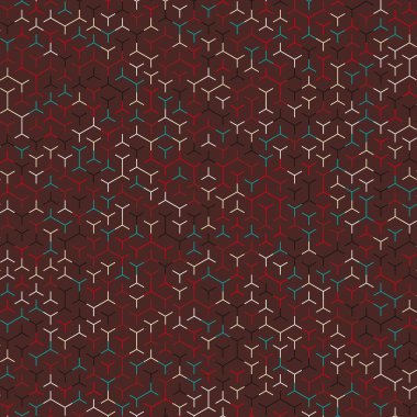  Altıgen Labirent deseni soyut illüstrasyon