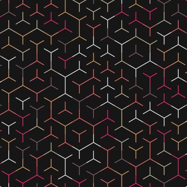  Altıgen Labirent deseni soyut illüstrasyon