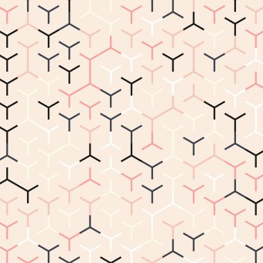  Altıgen Labirent deseni soyut illüstrasyon