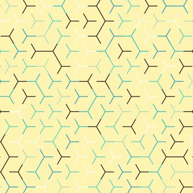  Altıgen Labirent deseni soyut illüstrasyon