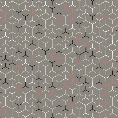  Altıgen Labirent deseni soyut illüstrasyon