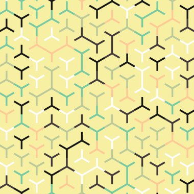  Altıgen Labirent deseni soyut illüstrasyon