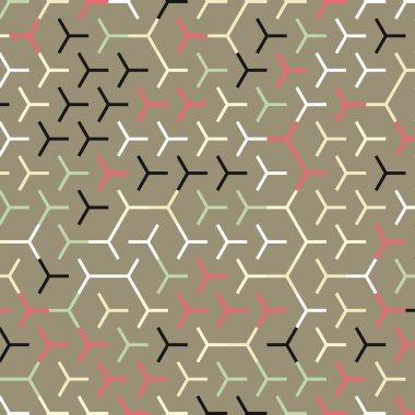  Altıgen Labirent deseni soyut illüstrasyon