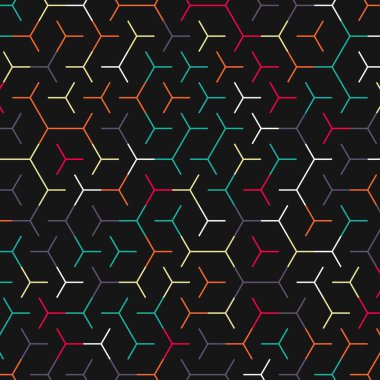  Altıgen Labirent deseni soyut illüstrasyon